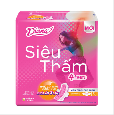 Băng vệ sinh ban ngày Diana sensi siêu thấm 4 teen 23cm 8M