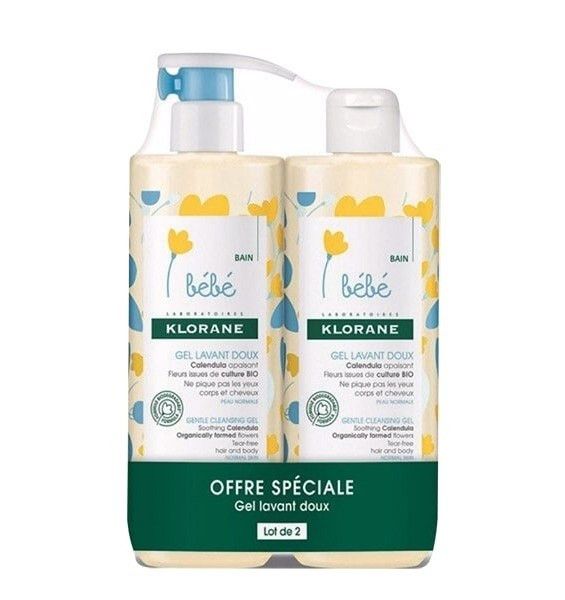 Bộ tắm gội cho bé Klorane Bebe 2x500ml (Pháp)