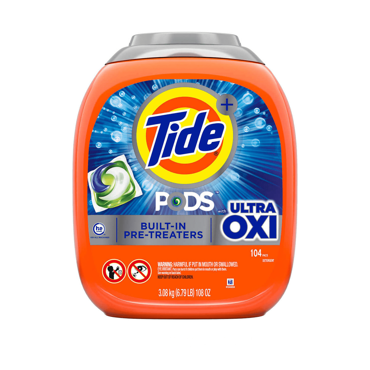 Viên giặt Tide Pods with Ultra Oxi 4in1 104 viên (Mỹ)