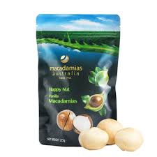 Hạt maca nguyên vỏ Macadamias Happy Nut Vanilla 225g (Úc)