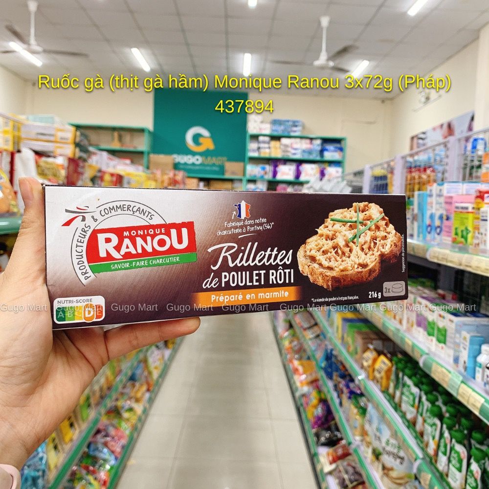 Ruốc gà (thịt gà hầm) Monique Ranou 3x72g (Pháp)