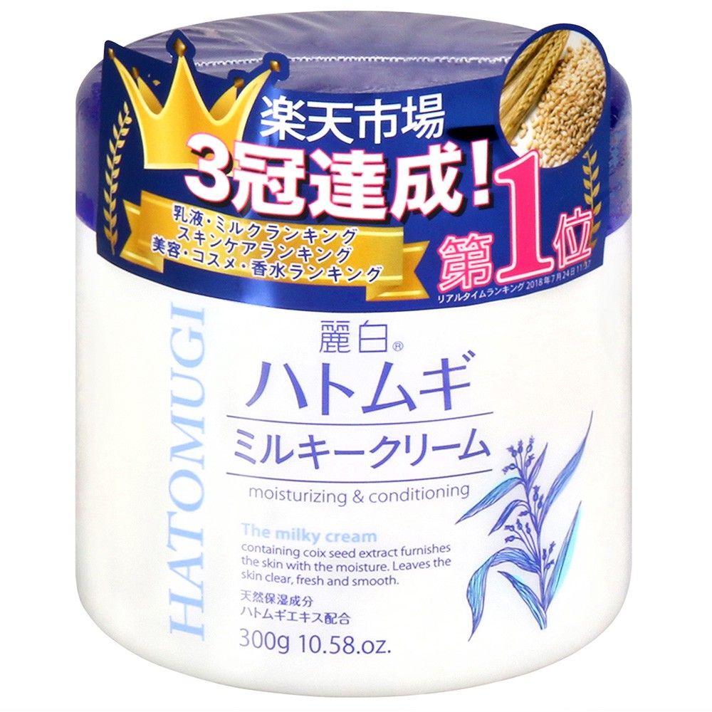 Kem dưỡng Hatomugi Moisturizing & Conditioning The Milky Cream 300g (Nhật Bản)