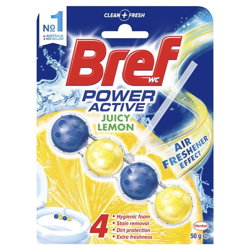 Viên khử mùi toilet Bref Power Active Juicy Lemon 50g (Đức)