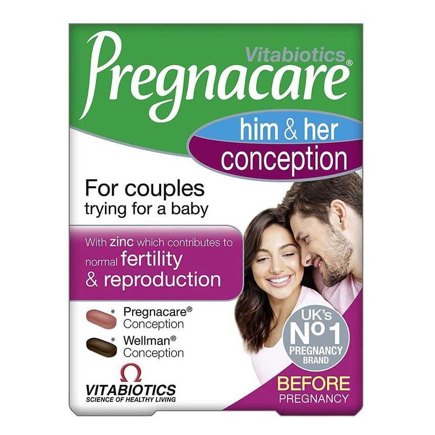 Vitabiotics Pregnacare Him&Her hỗ trợ thụ thai 60 viên (Anh)