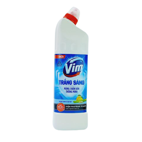 Nước tẩy bồn cầu, nhà vệ sinh Vim trắng sáng hương chanh sả 870ml