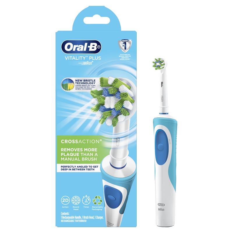 Bàn chải đánh răng điện Oral-B người lớn Cross Action hộp giấy (Đức)