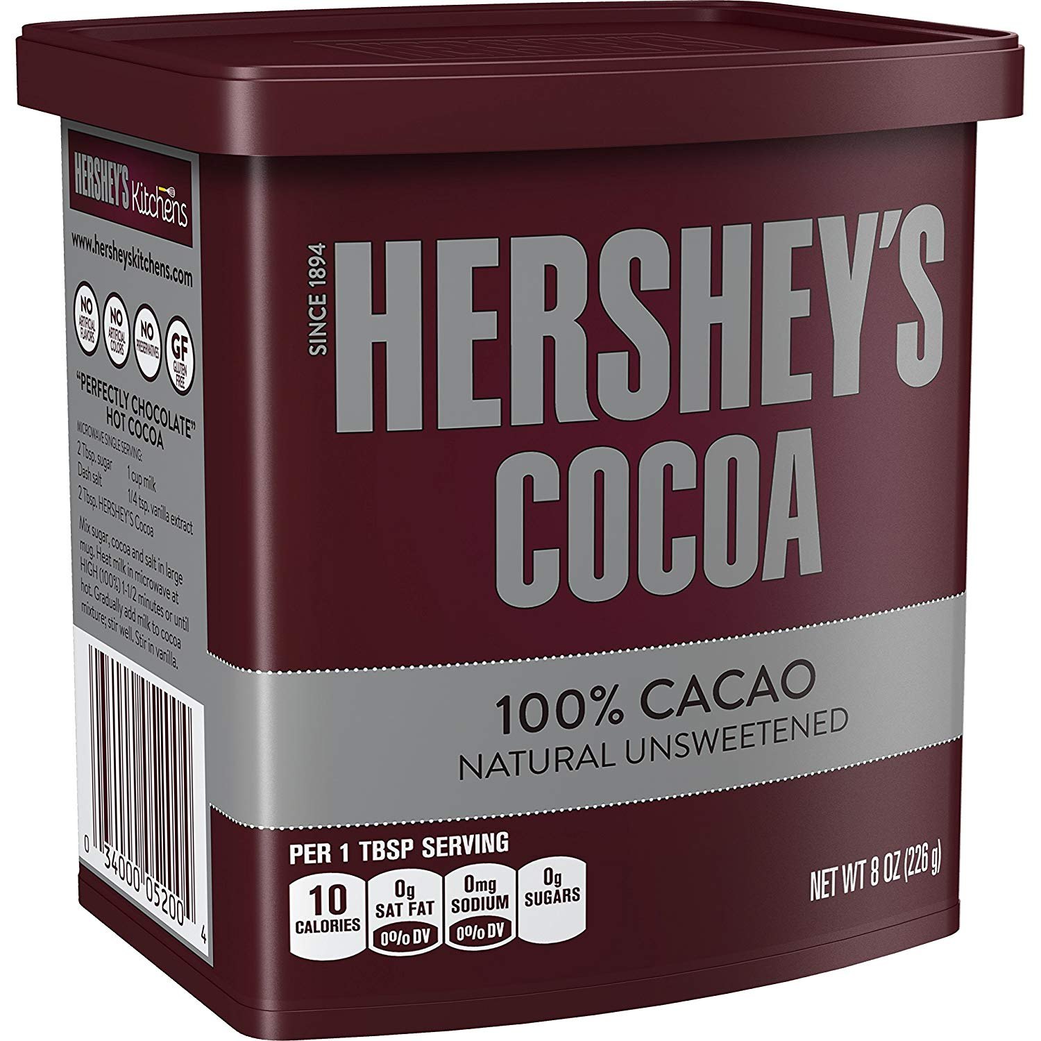 Bột cacao Hershey's không đường 226g (Mỹ)