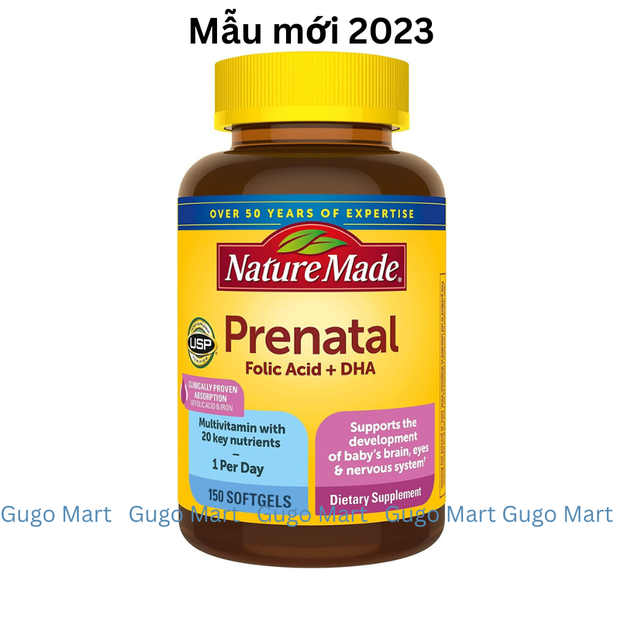 Vitamin tổng hợp cho mẹ bầu Nature Made Prenatal 150 viên MẪU MỚI (Mỹ)