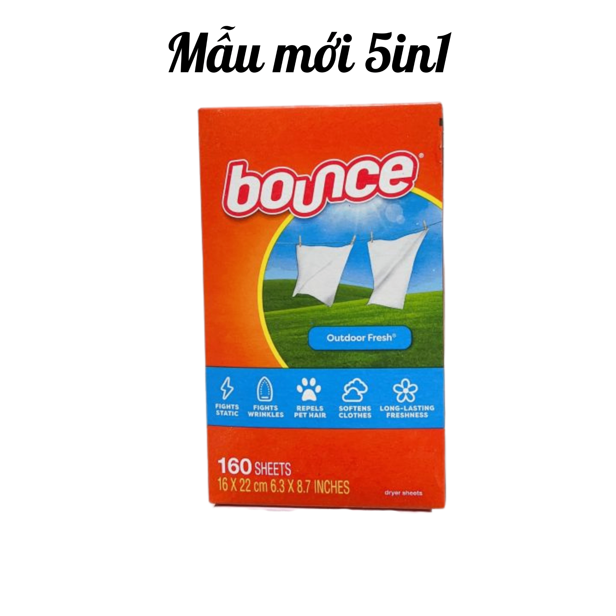 Giấy xả thơm mềm vải Bounce 160 tờ (Mỹ)