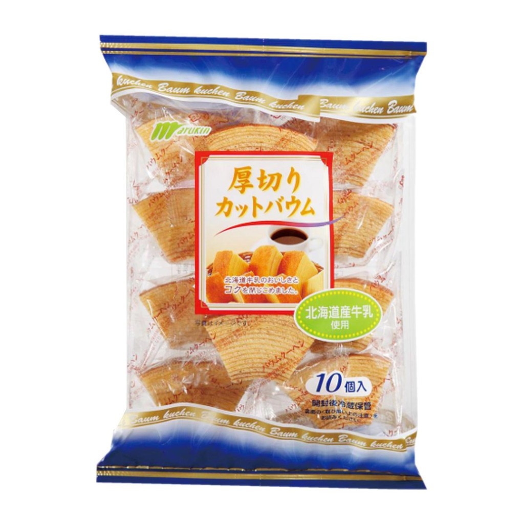 Bánh cuộn cắt miếng dày Marukin Baumkuchen 10 cái (Nhật Bản)