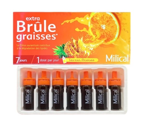 Nước uống detox cam dứa giảm mỡ thừa Milical Extra Brule Graisses 7 x 10ml (Pháp)