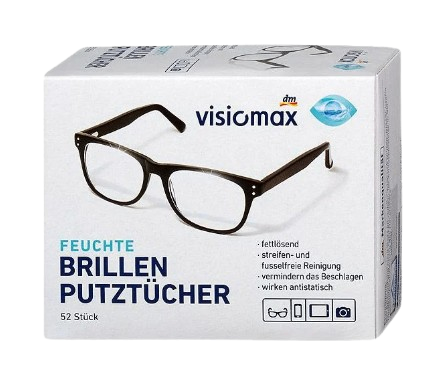 Hộp khăn lau kính Visiomax Dm MẪU MỚI 52 tờ (Đức)