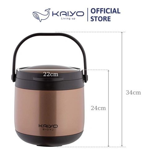 Nồi ủ chân không Kaiyo màu vàng đồng 4.5L (NKTQ)