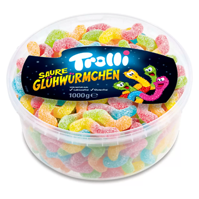 Hộp kẹo Trolli Saure Gluhwurmchen 1kg (Đức)