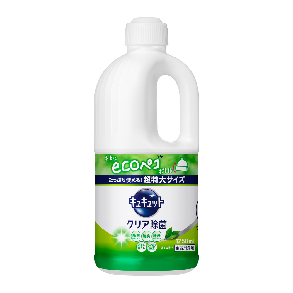 Nước rửa chén đậm đặc Kyukyuto Kao hương trà xanh 1250ml (Nhật Bản)