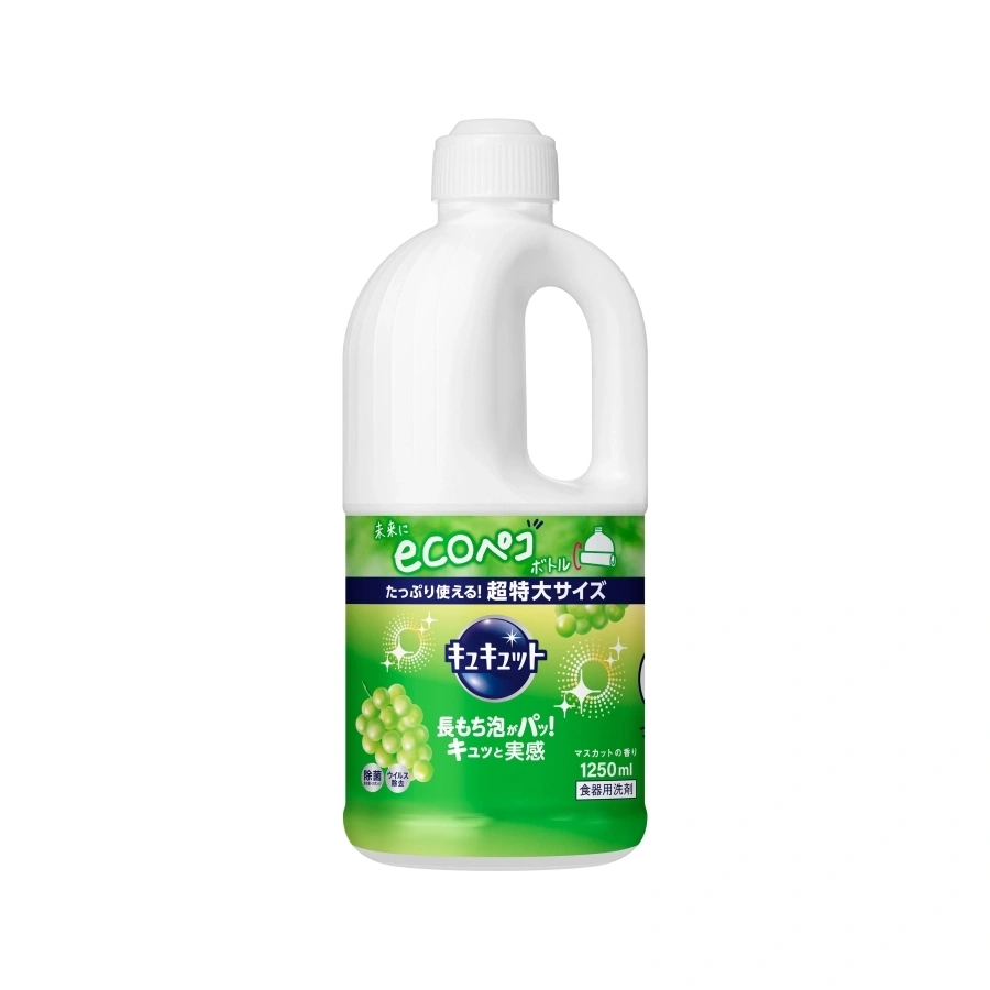 Nước rửa chén đậm đặc Kyukyuto Kao hương nho 1250ml (Nhật Bản)