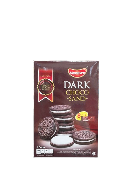 Bánh quy Monesco Dark Choco Sand 216g (Indonesia)