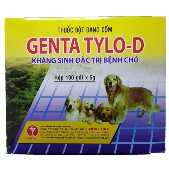 Combo Genta Tylo D dạng cốm dành cho chó mèo - combo 5 gói