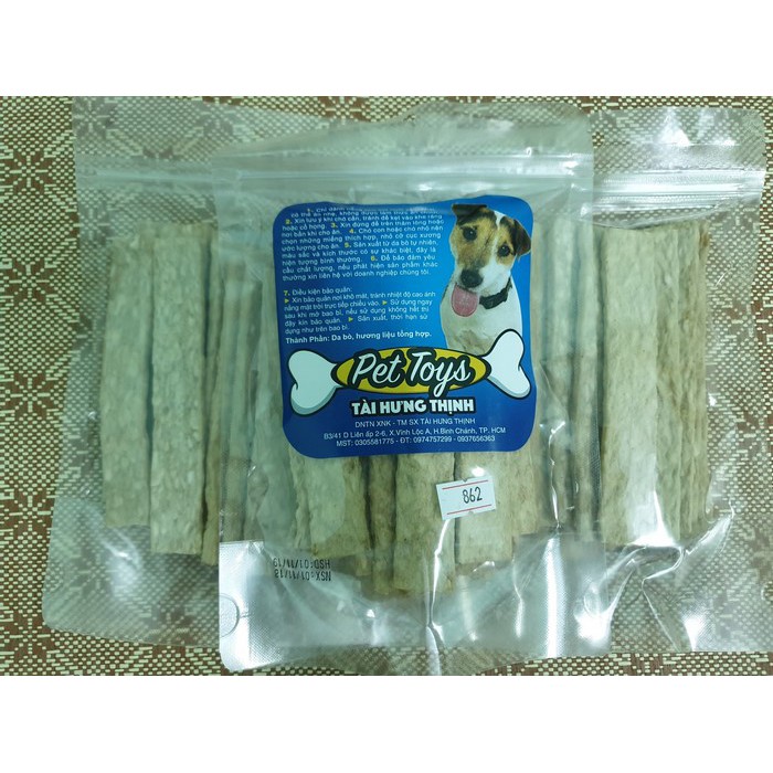 PetSnack bánh thưởng xương da gà cho chó cún THT MS: 862 15 cây - xương gà dẹp 15 cây