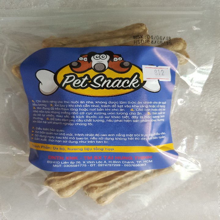 PetSnack bánh thưởng xương da cho chó cún THT MS: 812