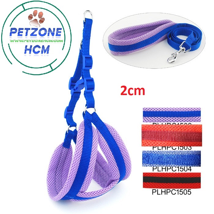 ĐAI YẾM DẮT CÓ NỆM LÓT CHÓ ĐI DẠO CỰC SÀNH ĐIỆU CHO - Size 2cm