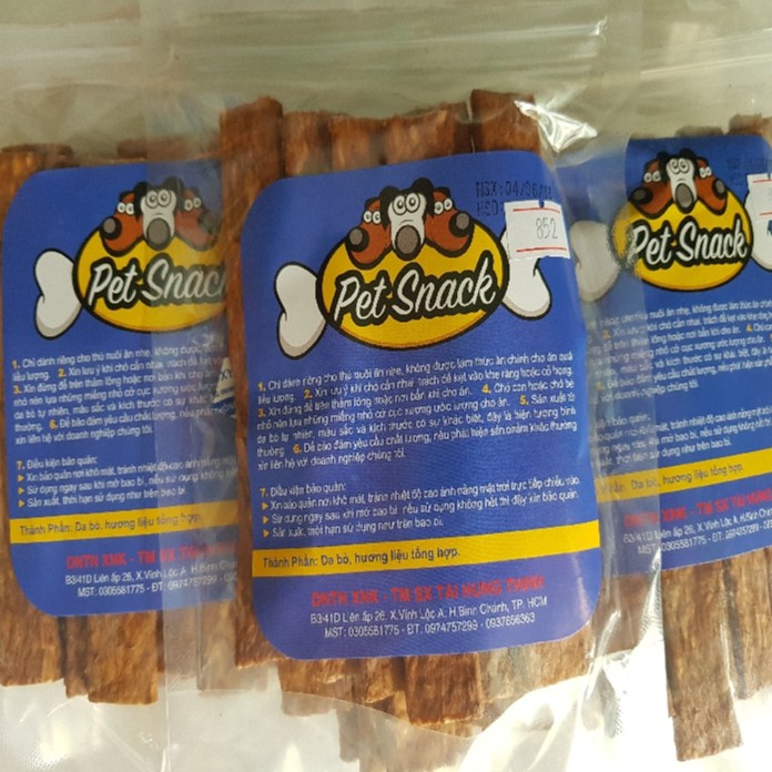 PetSnack bánh thưởng xương da cho chó cún THT MS: 852 - Da bò dẹp