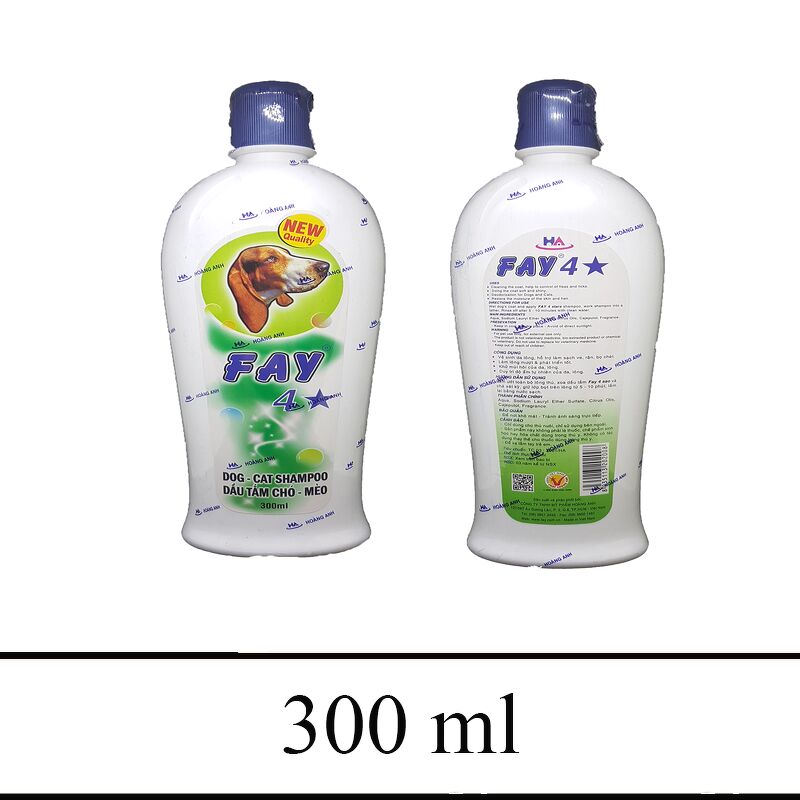 Dầu tắm FAY 4 Sao 300ml/800ml sạch ve, làm đẹp da lông 4 tính năng