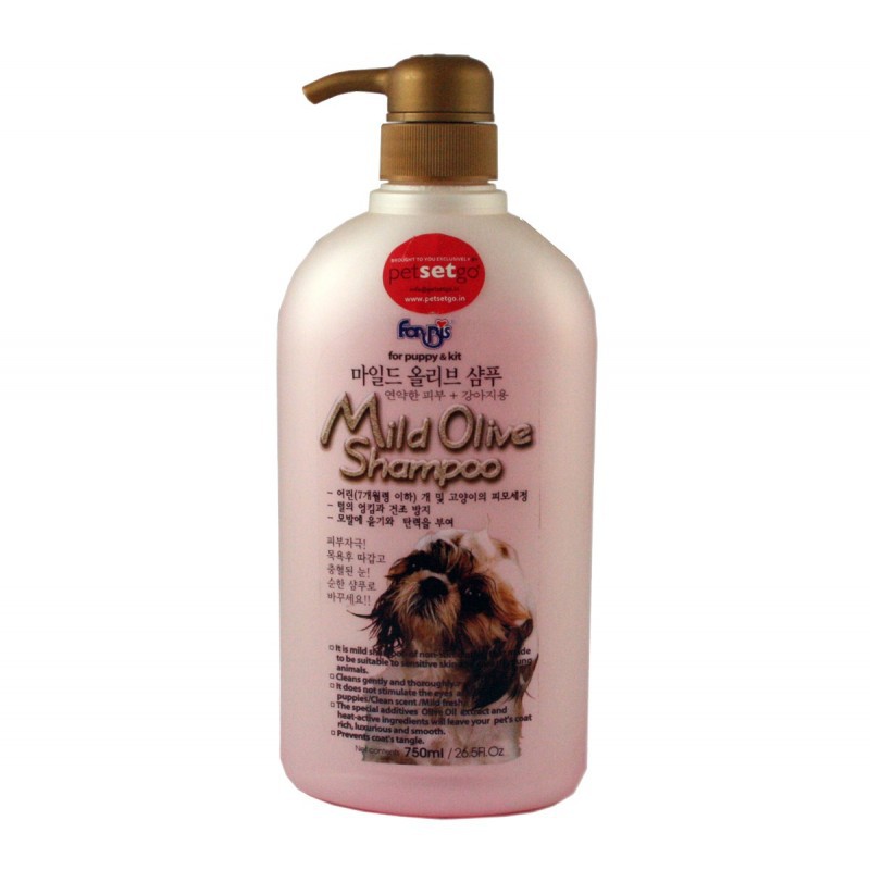 DẦU GỘI MILD OLIVE FORCANS KOREA SHA715 CHO CHÓ MÈO DA NHẠY CẢM - CHAI 750ML