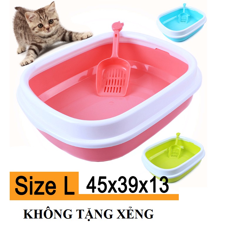 KHAY CHẬU THAU ĐỰNG CÁT VỆ SINH HÌNH Ô VAN CHO MÈO - KHÔNG KÈM GIÁ - D45XR37XC15 CM