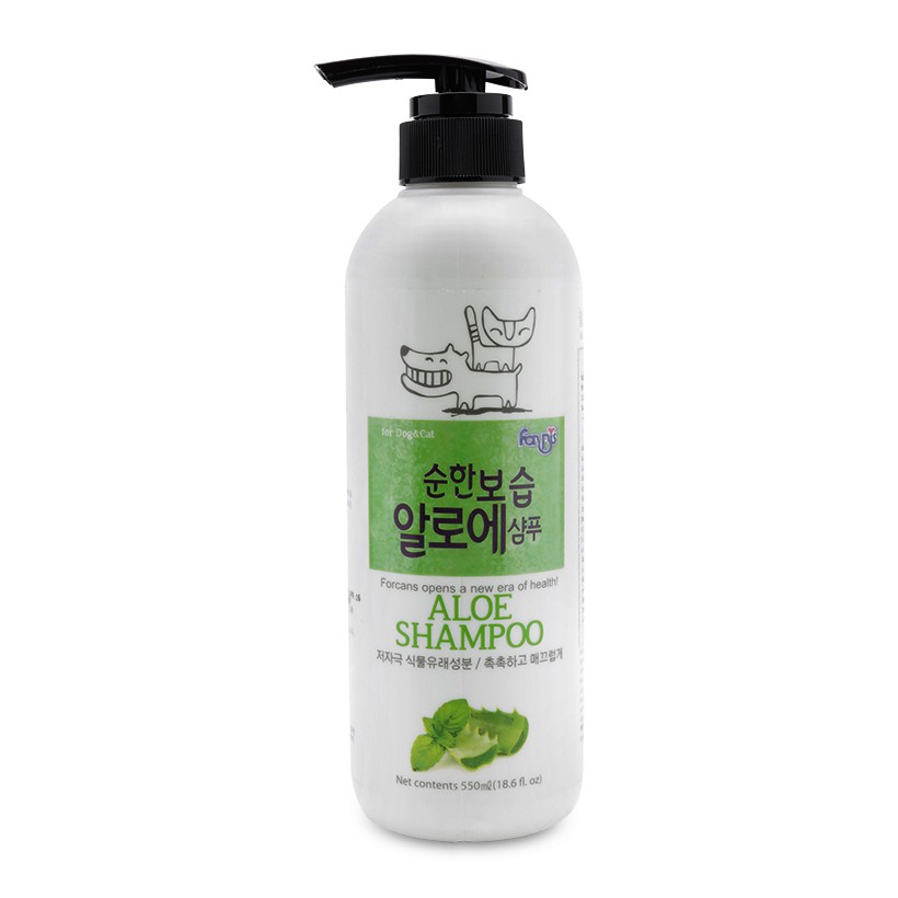 ALOE SHAMPOO – DẦU GỘI NHA ĐAM FORCANS CHÓ MÈO 550ML - CHAI 55OML