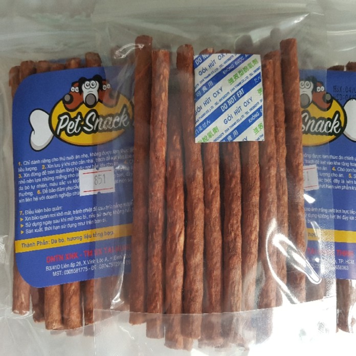 PetSnack bánh thưởng xương da cho chó cún THT MS: 851 - Da bò hình đũa