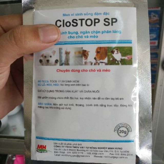 Clostop SP Men vi sinh sống đậm đặc cho chó mèo heo gà vịt