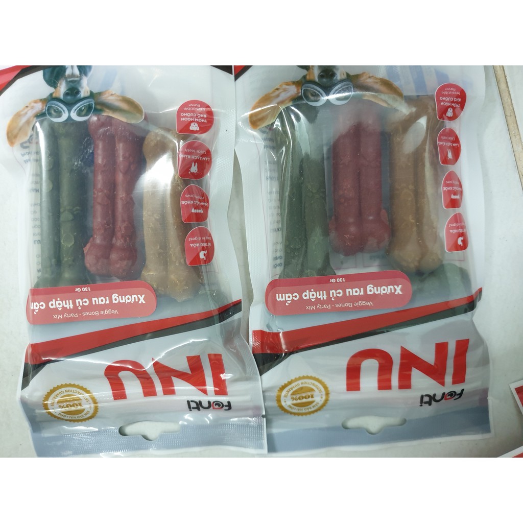 New Bánh Xương da Thưởng cho chó mẫu mới 2019 Fonti INU - QueGậm Gà Viên 70gr