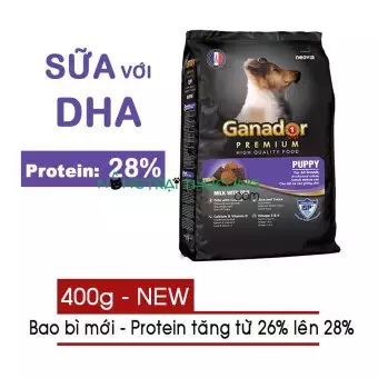 THỨC ĂN CHO CHÓ CON GANADOR PUPPY 400gr VỊ SỮA VÀ DHA