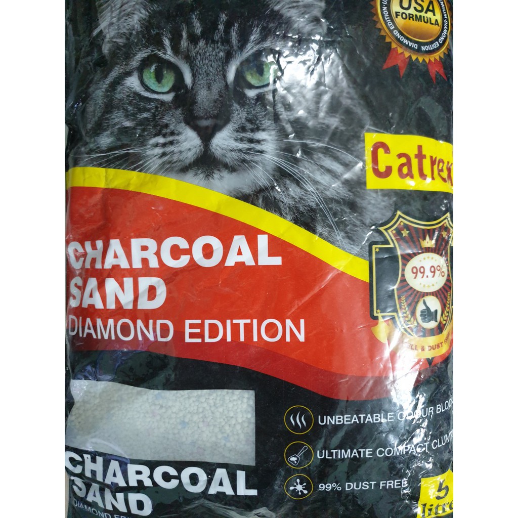 Cát mèo siêu vón Than Hoạt Tính Charcoal Sand Diamond Edtion Catrex Mỹ