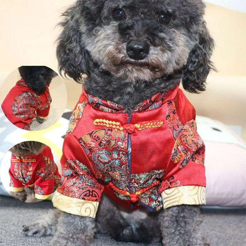 Đầm mặc cho chó mèo yudog - Đầm tết trung hoa lưới xòe cho chó mèo thú cưng  | Lazada.vn