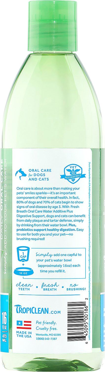 Nước vệ sinh răng miệng,tăng cường hệ tiêu hóa Tropiclean - Fresh Breath Oral Care Water Additive Plus Digestive Support - 473 ml