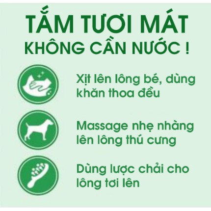 Xịt tắm khô ORGANIC cho chó mèo - Tropiclean Waterless shampoo 220ml - PetZoneHCM