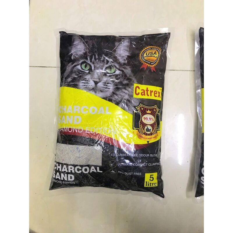 Cát mèo siêu vón Than Hoạt Tính Charcoal Sand Diamond Edtion Catrex Mỹ