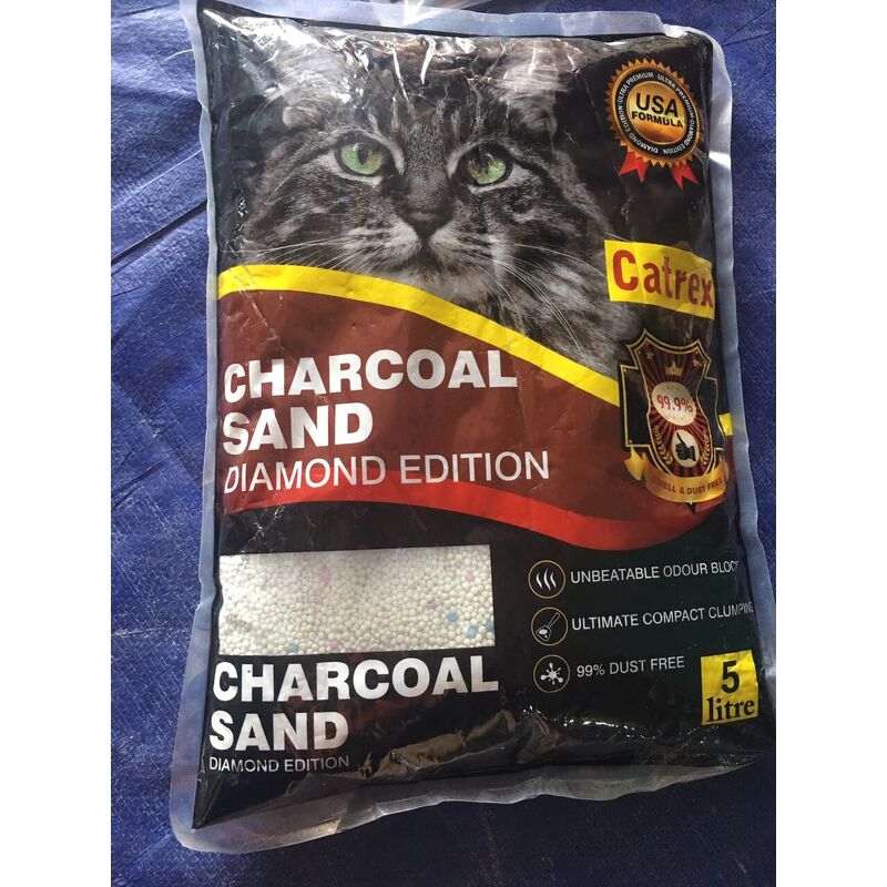 Cát mèo siêu vón Than Hoạt Tính Charcoal Sand Diamond Edtion Catrex Mỹ