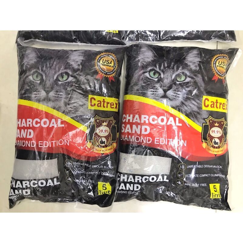 Cát mèo siêu vón Than Hoạt Tính Charcoal Sand Diamond Edtion Catrex Mỹ