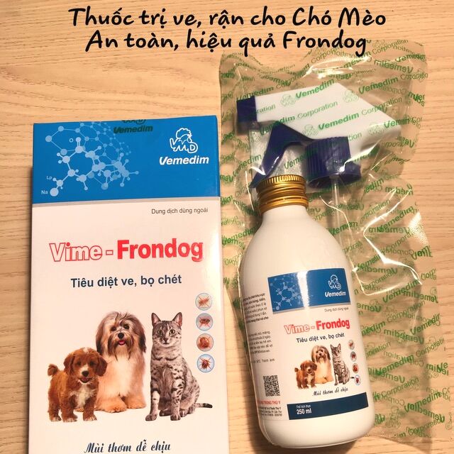 Vime - Frondog thuốc trị ve bọ chét dạng xịt cho chó mèo hiệu quả tức thì 250ml