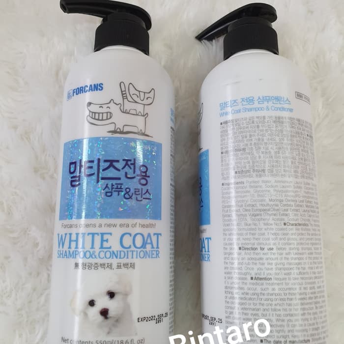 Sữa tắm cho chó lông trăng ForCans White Coat Forbis 550ml - Dầu gội và xả dành cho chó lông trắng