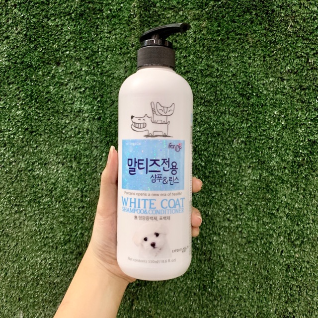 Sữa tắm cho chó lông trăng ForCans White Coat Forbis 550ml - Dầu gội và xả dành cho chó lông trắng