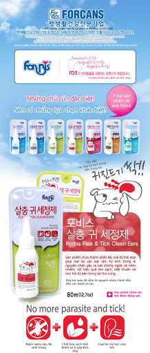 Dung dịch rửa vệ sinh tai Forcans Flea & Tick Clean Ears 80ml