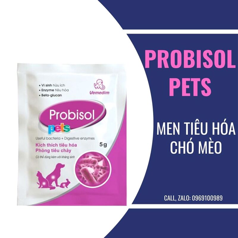 Men tiêu hoá Vimedim Probisol Pets 5g cho chó mèo