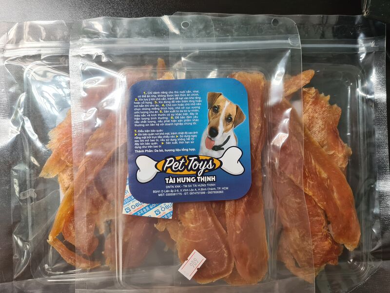 Xương snack cho chó Pet Snack THT MS: 989 bánh thưởng xương da sạch răng cho chó cún