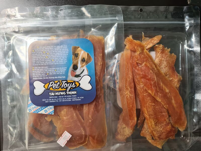 Xương snack cho chó Pet Snack THT MS: 989 bánh thưởng xương da sạch răng cho chó cún