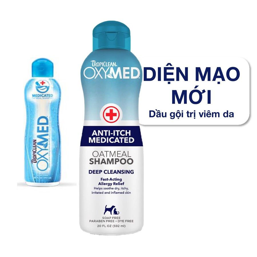 Dầu gội đặc trị viêm da nấm ngứa cho chó mèo Oxymed Anti Itch Shampoo 592ml