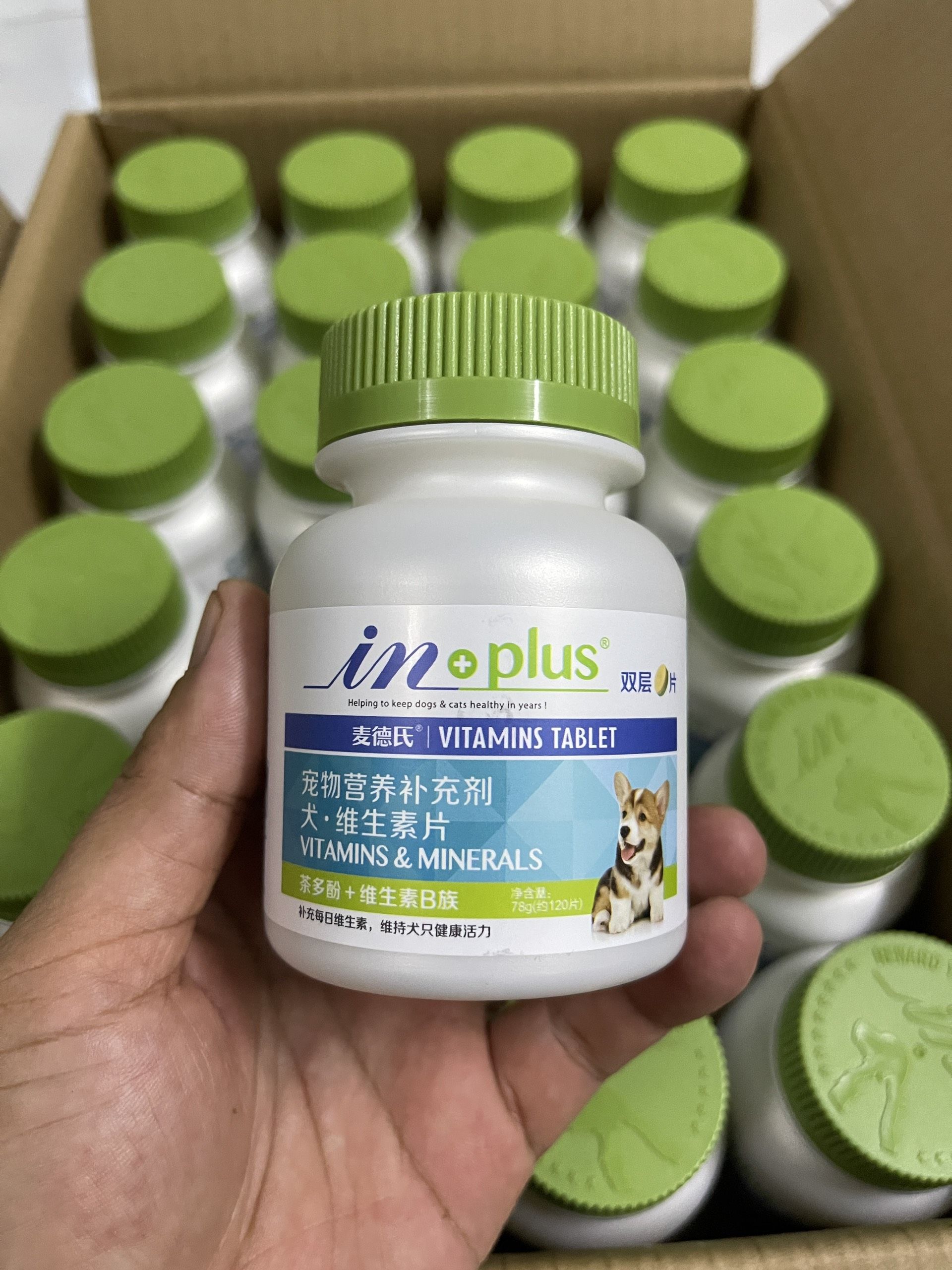 Sản phẩm bổ sung Inplus Vitamins và Minerals cho chó hộp 120 viên